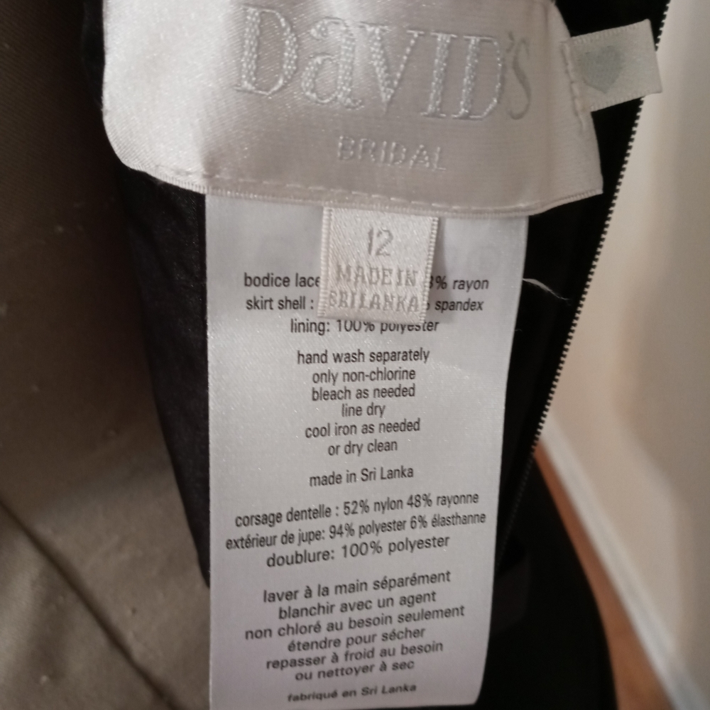 Size 12 Black lined, strecthed georgette gown w/ one shoulder laced bodice dress - Picture 3 of 4